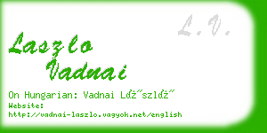 laszlo vadnai business card